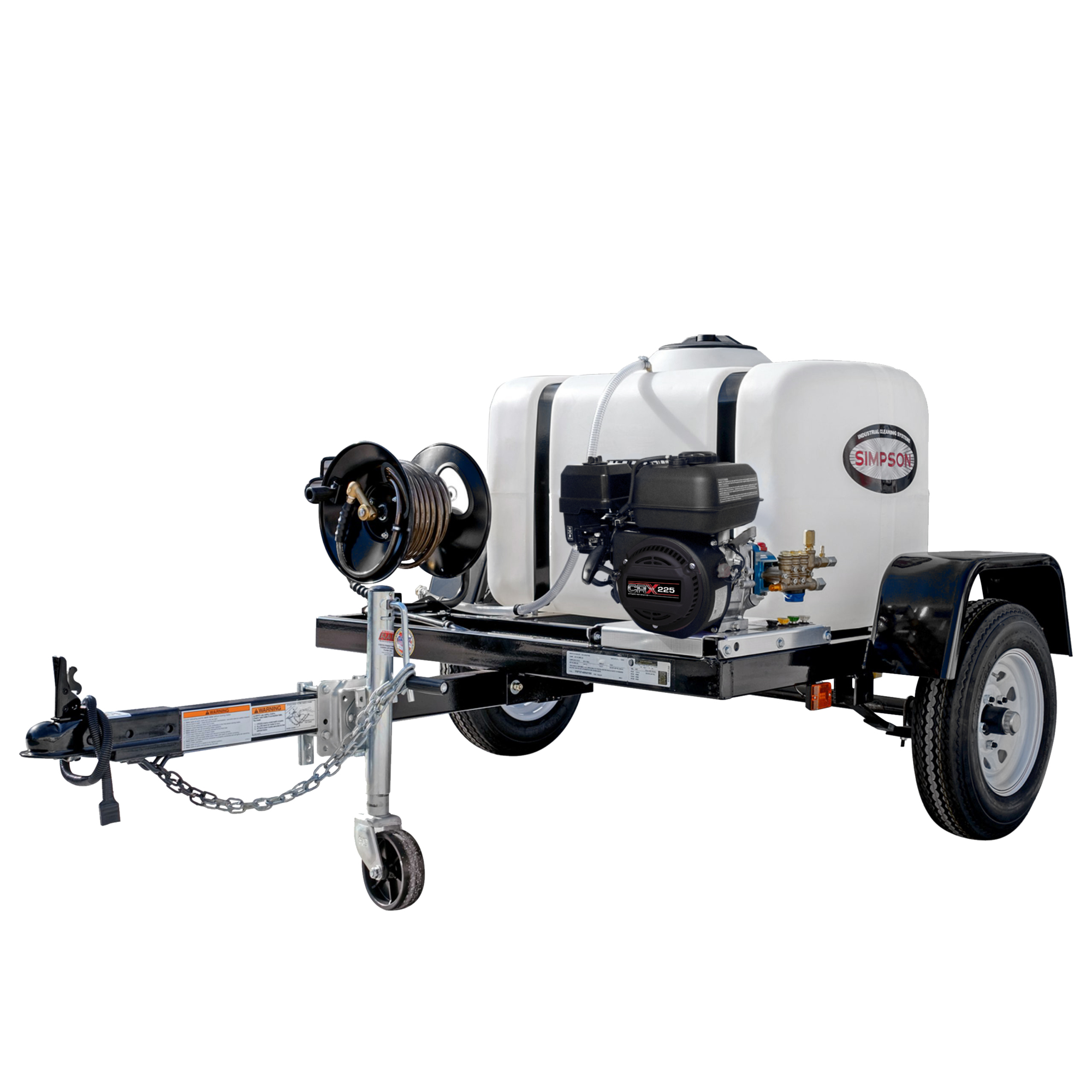 Simpson Gas Pressure Washer Trailer — 3200 PSI, 2.8 GPM, 100-Gal. Water Tank, CRX Engine, Model# 95129